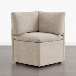 Ellis Khaki Fabric Upholstered Lift-Top Storage Removable Cushion Modular Corner Dining Chair