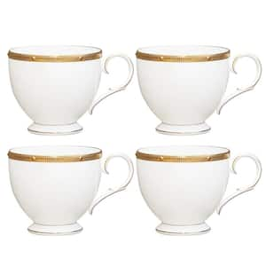 Rochelle Gold 7 fl. oz. (Gold) Bone China Cups, (Set of 4)