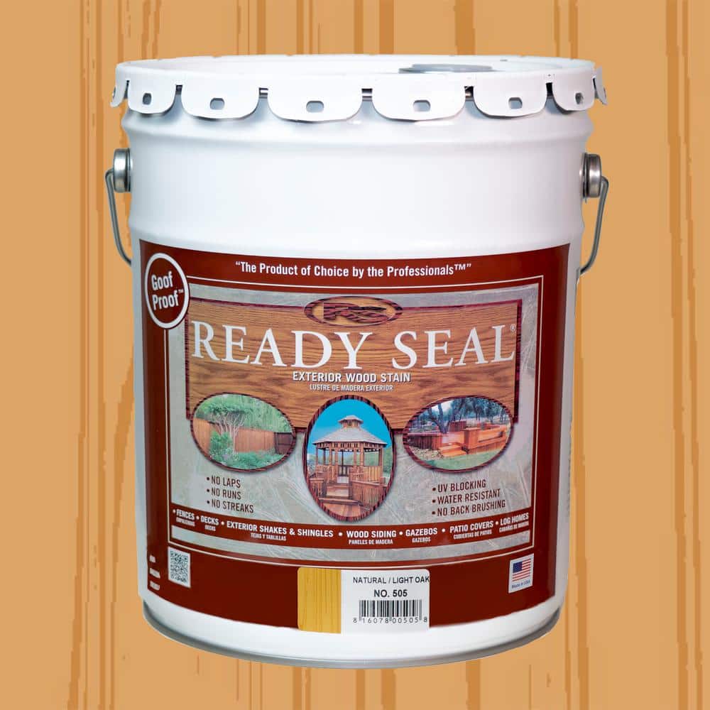 Ready Seal 5 gal. Natural Light Oak Exterior Wood Stain and Sealer, Natural/Flat -  505