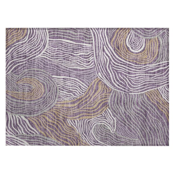 Chantille Machine Washable Indoor/Outdoor Abstract ACN2603 Purple 2 ft. x 3 ft. Accent Rug