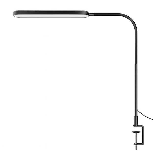 33.5 in. Black LED Clip-On Desk Lamp-Gooseneck Light with 5-Color Modes, 11-Brightness Levels, Timer and Memory Function