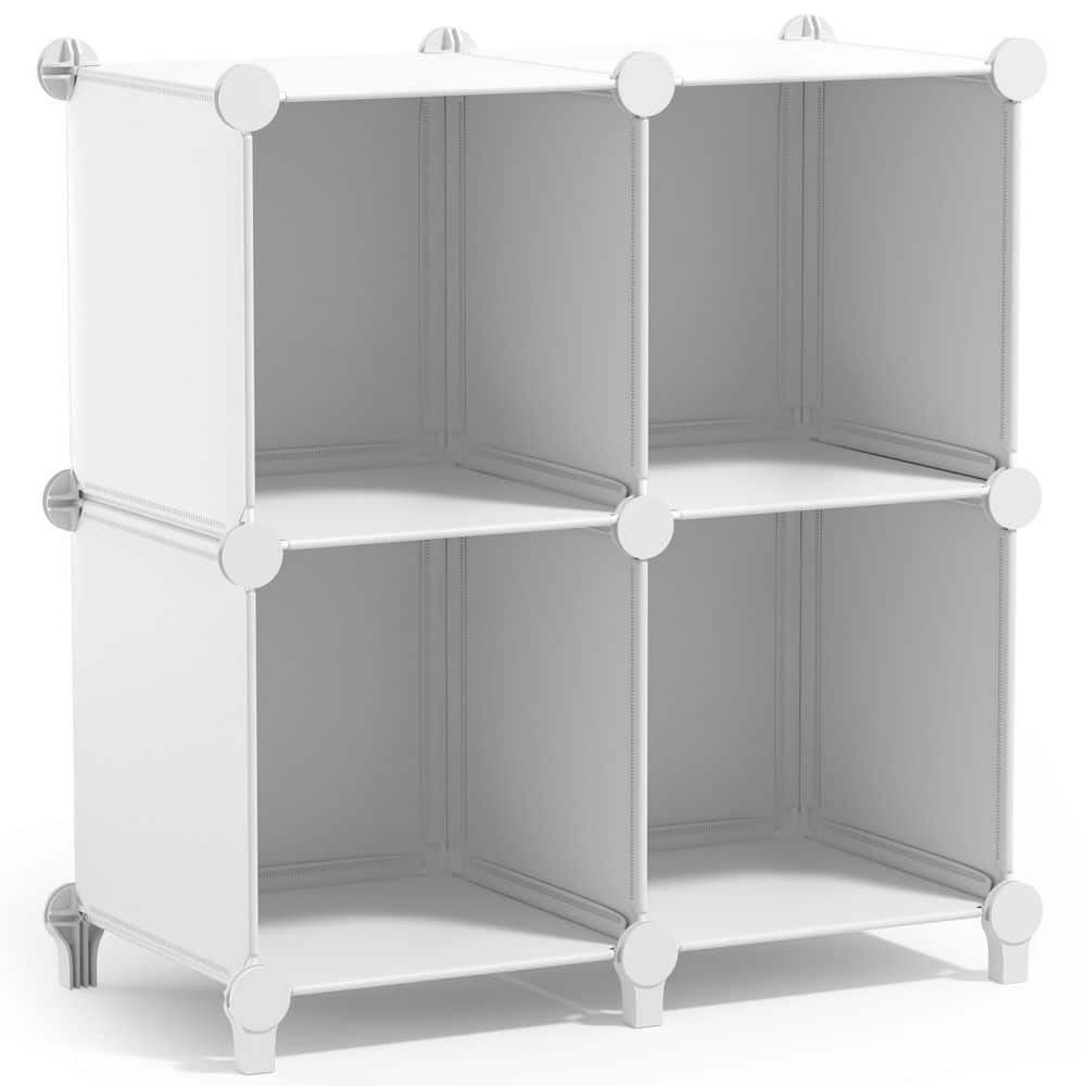 26.5 in H x 25.25 in W x 12.25 in D White Fabric 4-Cube Storage Organizer, Waterproof Cubby Shelf for Closet price history on PriceWatchPro