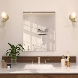 Sight 24 in. W. x 30 in. H Rectangular Framed Wall Bathroom Vanity Mirror in Brushed Nickel