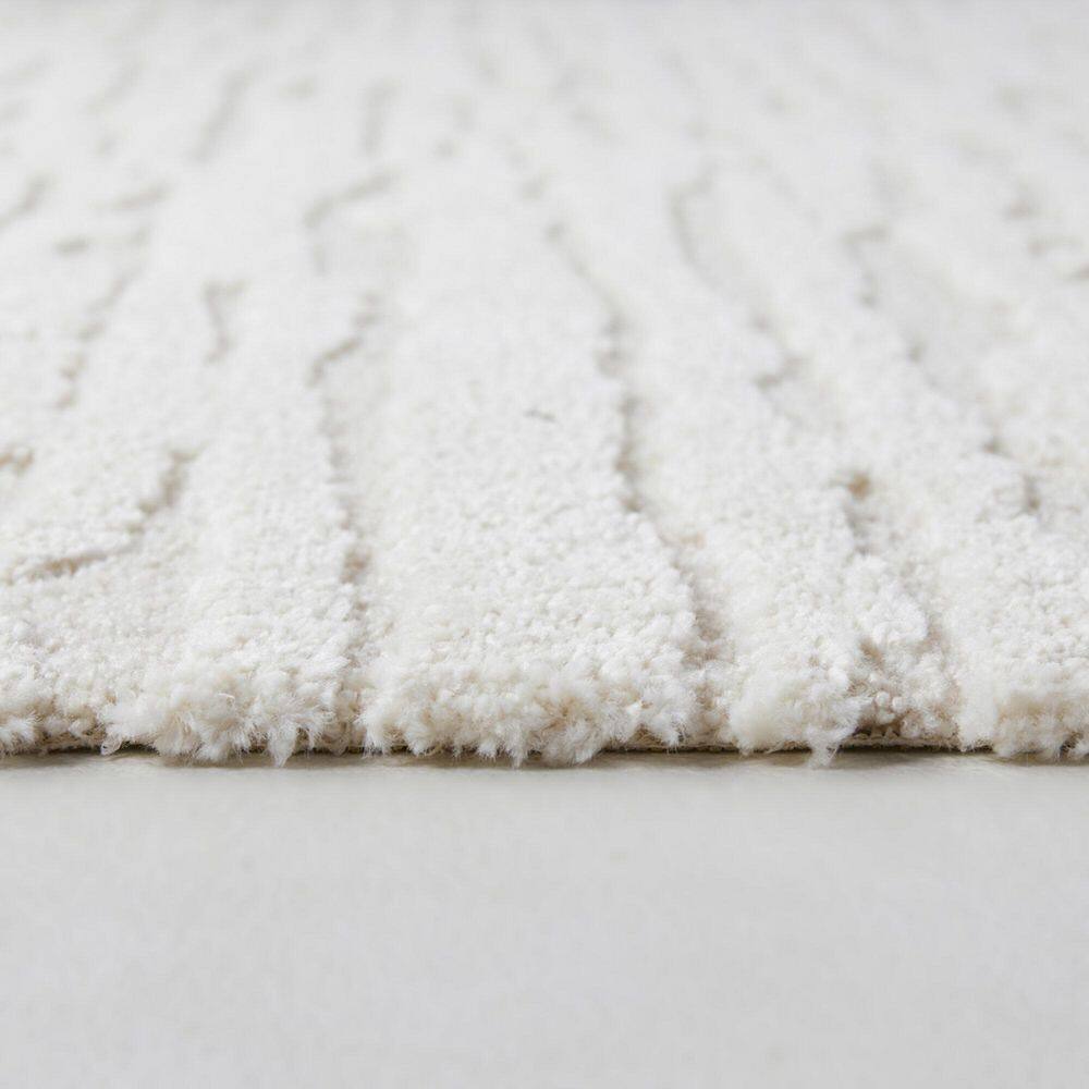 Cream and Gray Abstract Easy Care Area Rug