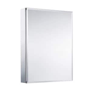 20 in. W x 26 in. H Rectangular Silver Aluminum Recessed or Surface Mount Medicine Cabinet with Mirror (Type A)