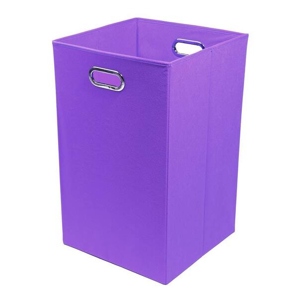 Modern Littles Color Pop Solid Purple Folding Laundry Basket BRILAUN201