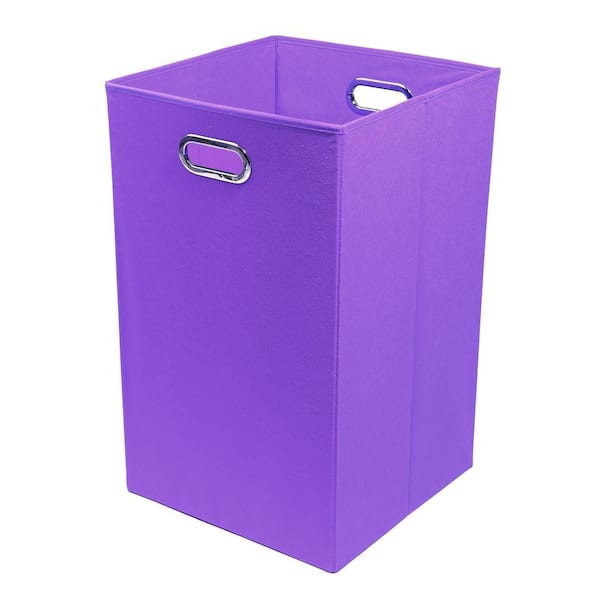 Modern Littles Color Pop Solid Purple Folding Laundry Basket