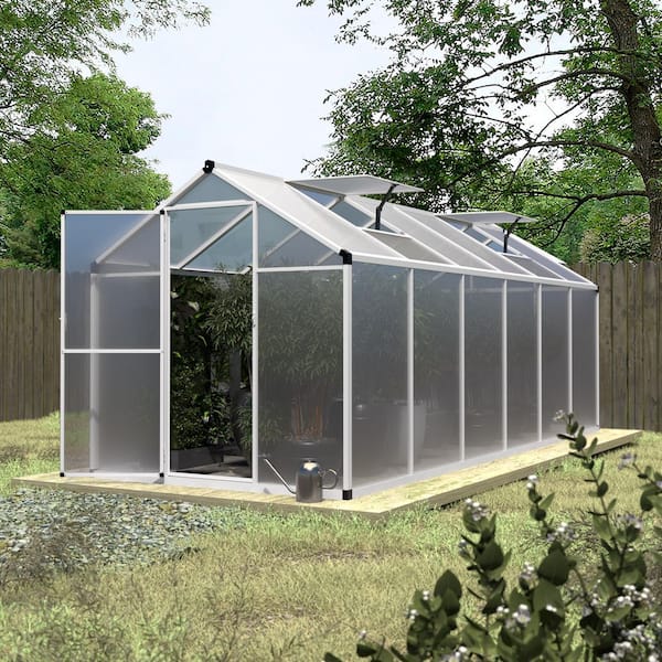 VEIKOUS 6 ft. W x 12 ft. D Polycarbonate Walk-in Greenhouse for