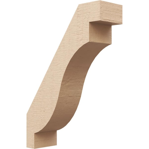 Ekena Millwork 5 in. x 22 in. x 16 in. Copenhagen Rough Cedar Woodgrain Timberthane Polyurethane Knee Brace, Primed