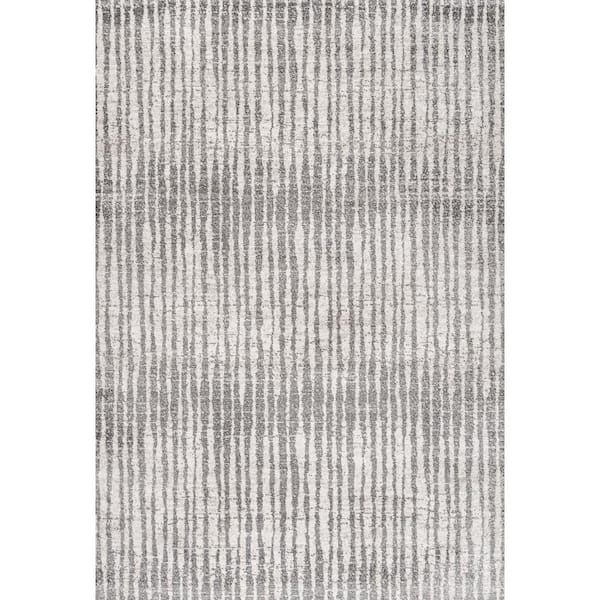 JONATHAN Y Skoura Modern Bold Stripe Beige/Dark Gray 3 ft. x 5 ft. Area Rug