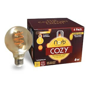 NorbCOZY 4-Watt Equivalence-relaxing G25 2200K Amber Spiral Cozy LED bulb(4-Pack)