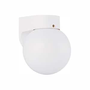 Outdoor Wall 1-Light White Outdoor Wall Lantern Sconce with LED Bulb