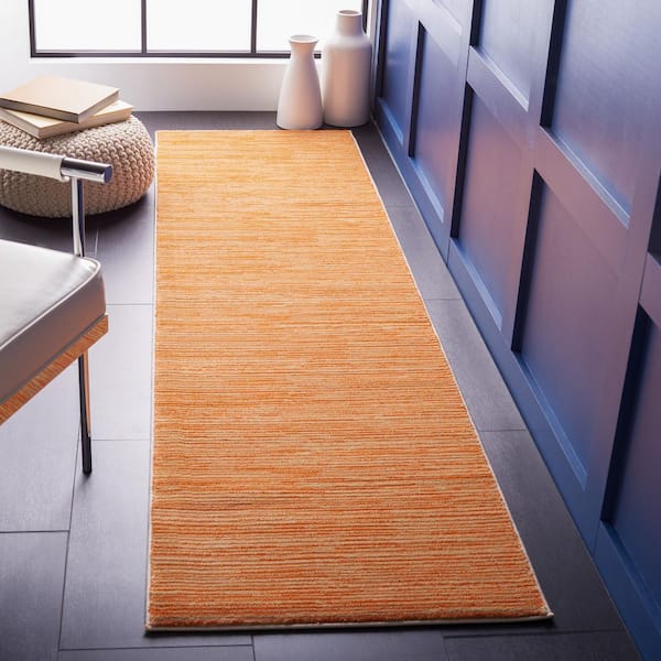Vision Orange 2 ft. x 10 ft. Solid Marle Runner Rug