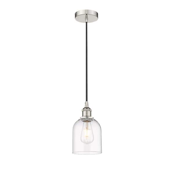 Innovations Bella 100-Watt 1-Light Polished Nickel Standard Mini Pendant Light with Clear Glass Shade, No Bulbs Included
