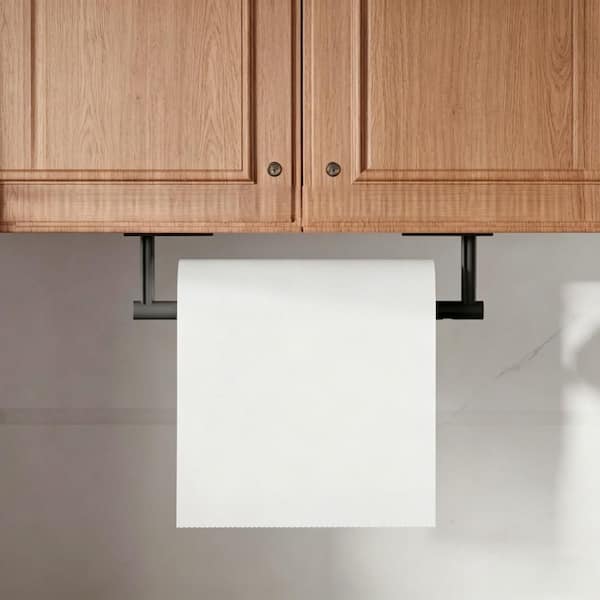 Stainless Steel Paper Towel Holder for Kitchen, Bathroom, Farmhouse, Barbecue and Laundry, Matte Black (1-Pack)