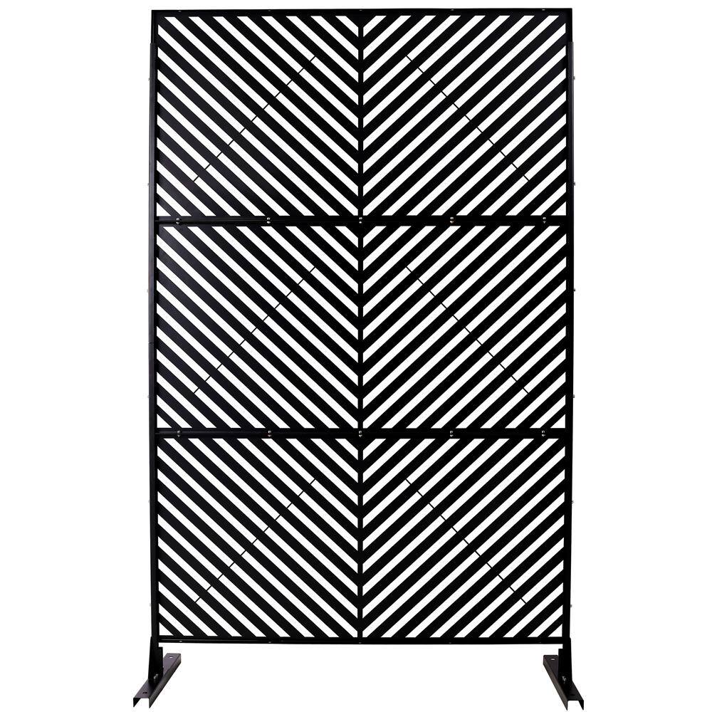 6.3 ft. x 4 ft. Black Outdoor Steel Decorative Privacy Screen, Indoor Metal Privacy Fence Panel price history on PriceWatchPro