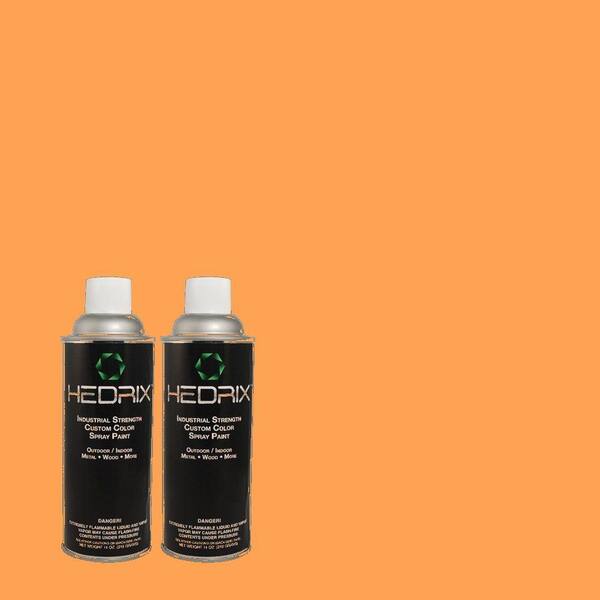 Hedrix 11 oz. Match of 250B-5 Orange Spice Semi-Gloss Custom Spray Paint (2-Pack)