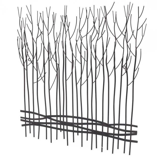 luxenhome black metal field of trees wall decor