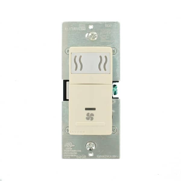 Leviton - Decora In-Wall Humidity Sensor & Fan Control, 3 A, Single Pole, Light Almond