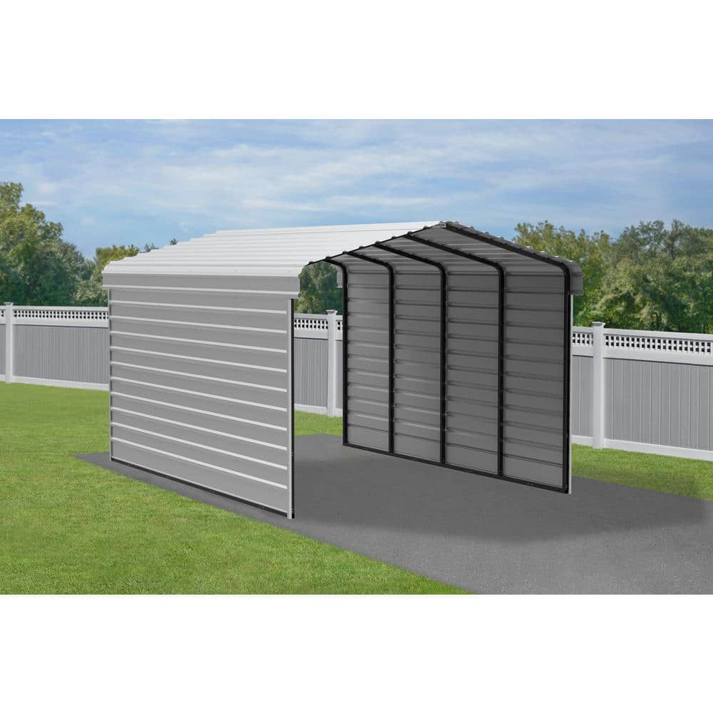 Eggshell 12' x 20' Steel Carport Kit with Black Frame