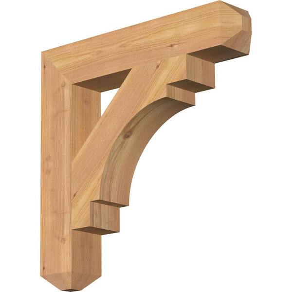 Ekena Millwork 3.5 in. x 20 in. x 20 in. Western Red Cedar Merced Craftsman Smooth Bracket