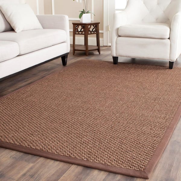 Natural Fiber Chocolate Doormat 3 ft. x 5 ft. Border Area Rug