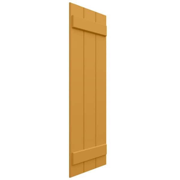 10 3/4 in. W x 32 in. H EnduraCore Composite, 2-Board Joined Board-n-Batten Shutters, Turmeric (Per Pair-No Hardware)
