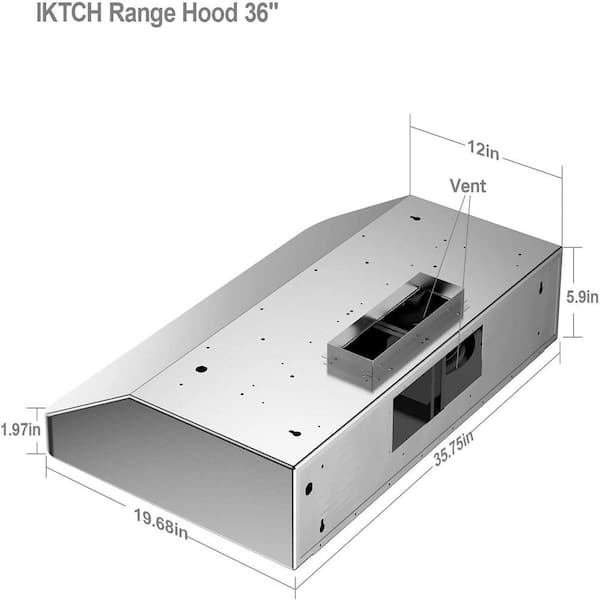 36 in. 900 CFM Ducted Insert Range Hood in Stainless Steel with Gesture  Control with light