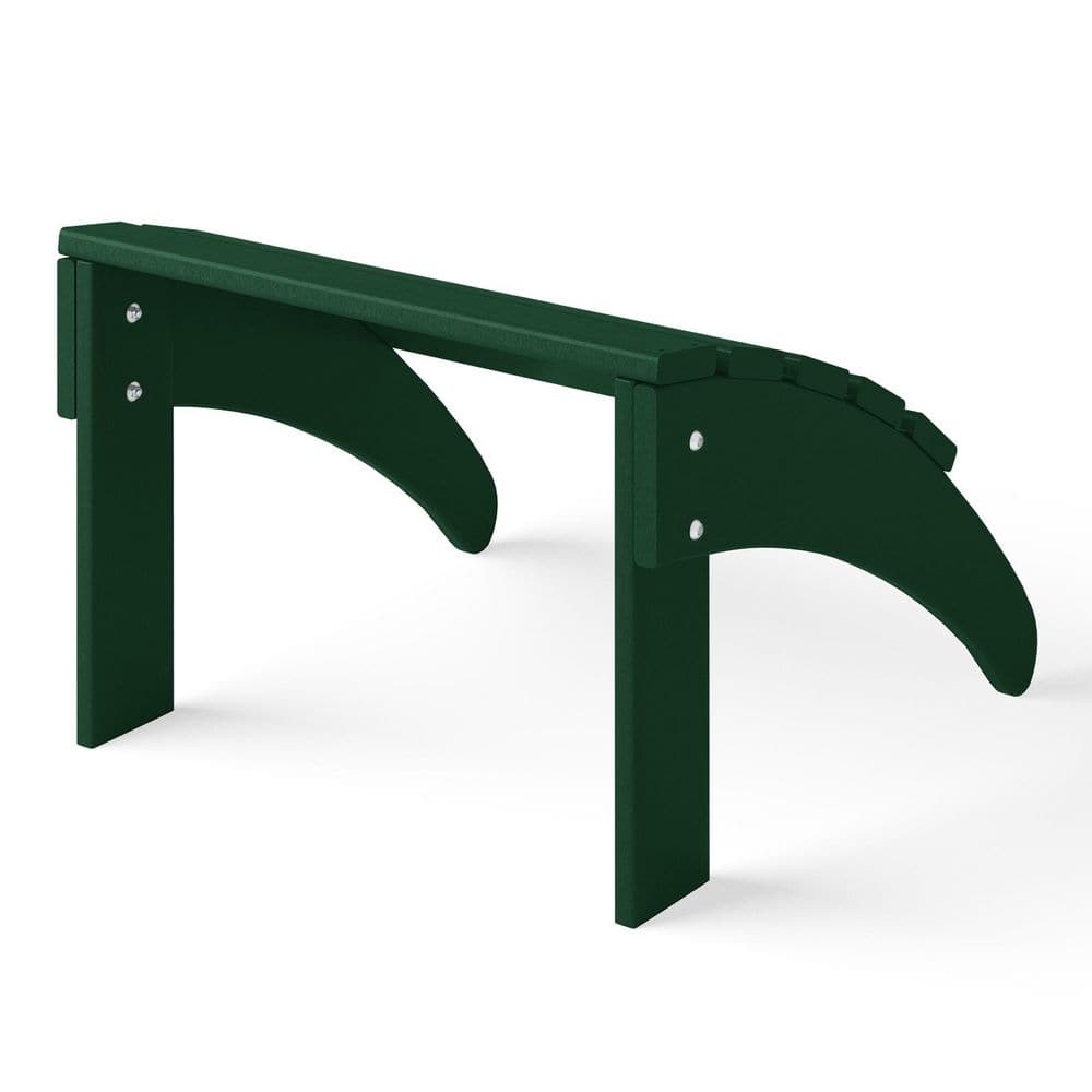 Dark Green HDPE Foldable Curved-Leg Outdoor Ottoman