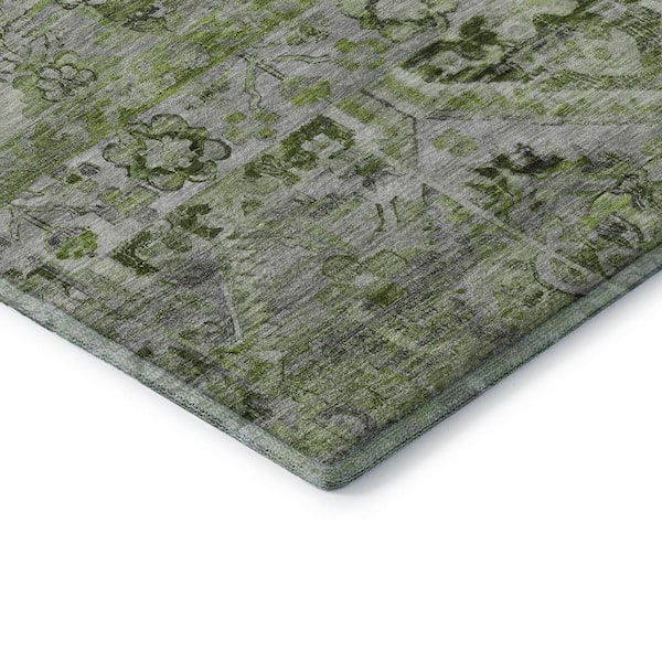 Mayfield Premium Machine Washable Abstract AMF1664 Aloe 2 ft. x 3 ft. Area Rug