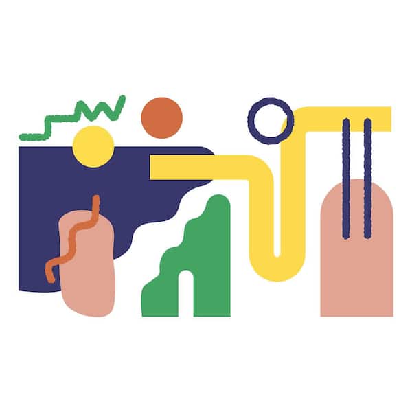 Unbranded 34.02 in. x 47.4 in. Fun Haus Multicolor Matte Modular Mural Peel and Stick Wall Decals 12-Piece