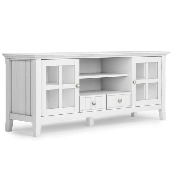 Acadian White 60 in. TV Media Stand For TVs up to 65 in.