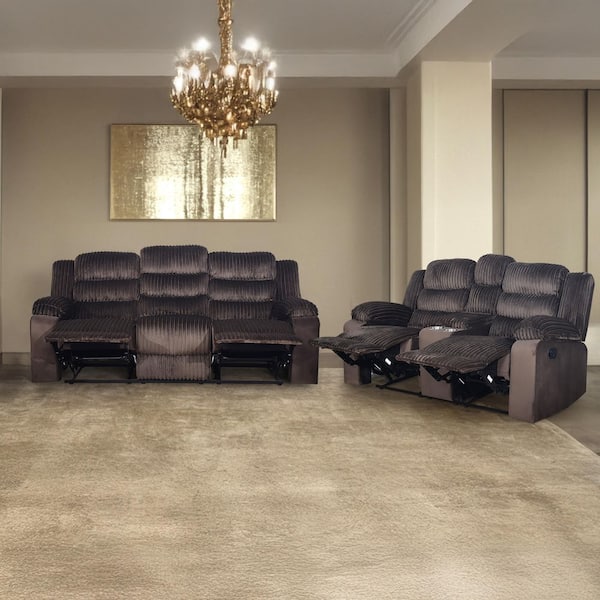 New Classic Furniture Willow 2-Piece Brown Polyester Fabric Living Room Set