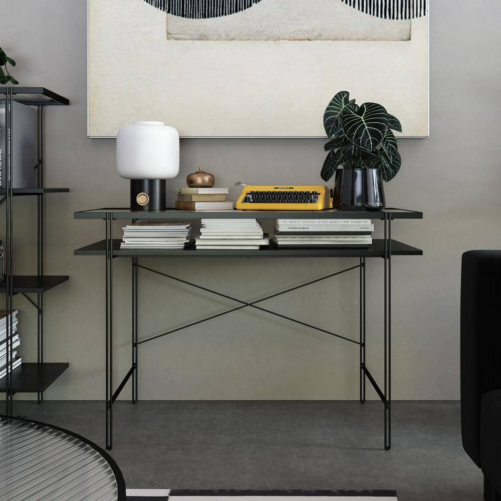 Lakeland Computer Desk, Black Oak