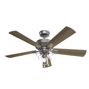 Crestfield 52 in. Indoor Matte Silver Ceiling Fan with Light Kit Included