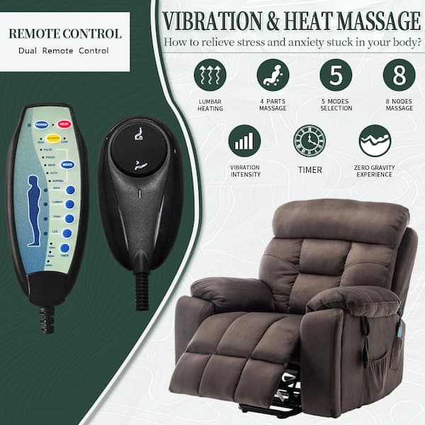 パリスsovブラウン TackSpace Oversize Power Lift Recliner Chair for Elderly