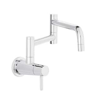 Modern Wall Mount Pot Filler Faucet in Polished Chrome