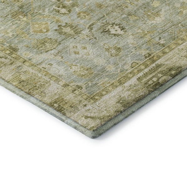 Mayfield Premium Machine Washable Abstract AMF1772 Sage 10 ft. x 14 ft. Area Rug