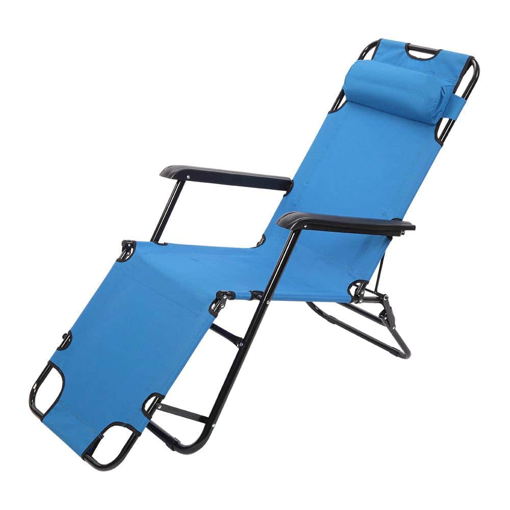 Black Metal Blue Oxford Cloth Folding Outdoor Recliner Chair price history on PriceWatchPro
