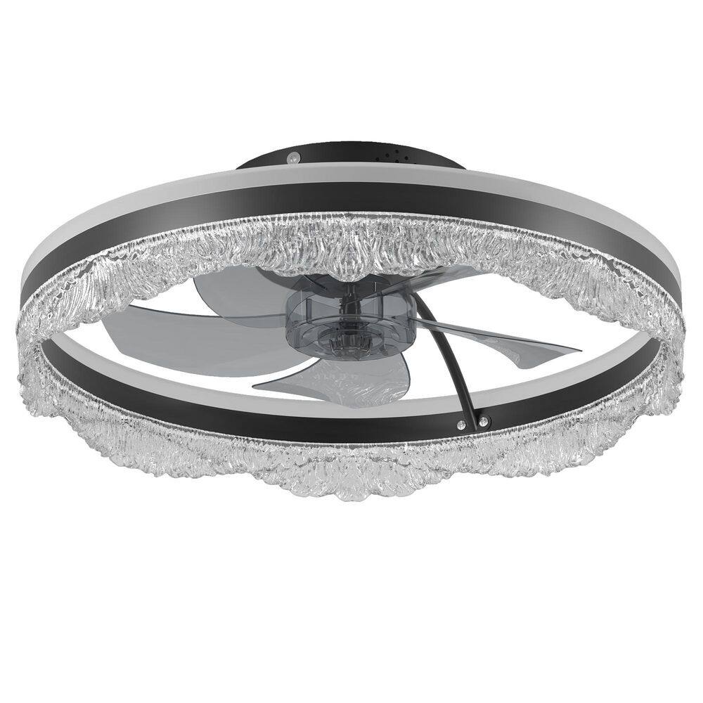 Virella 24 in. LED Indoor Black Bladeless Flush Mount Low Profile Ceiling Fan with Dimmable, 3-CCT, DC Motor, Remote price history on PriceWatchPro