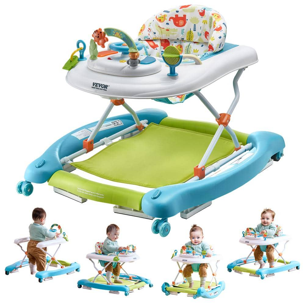 VEVOR 4-in-1 Foldable Baby Walker Activity Center 3 Height Toddler ...