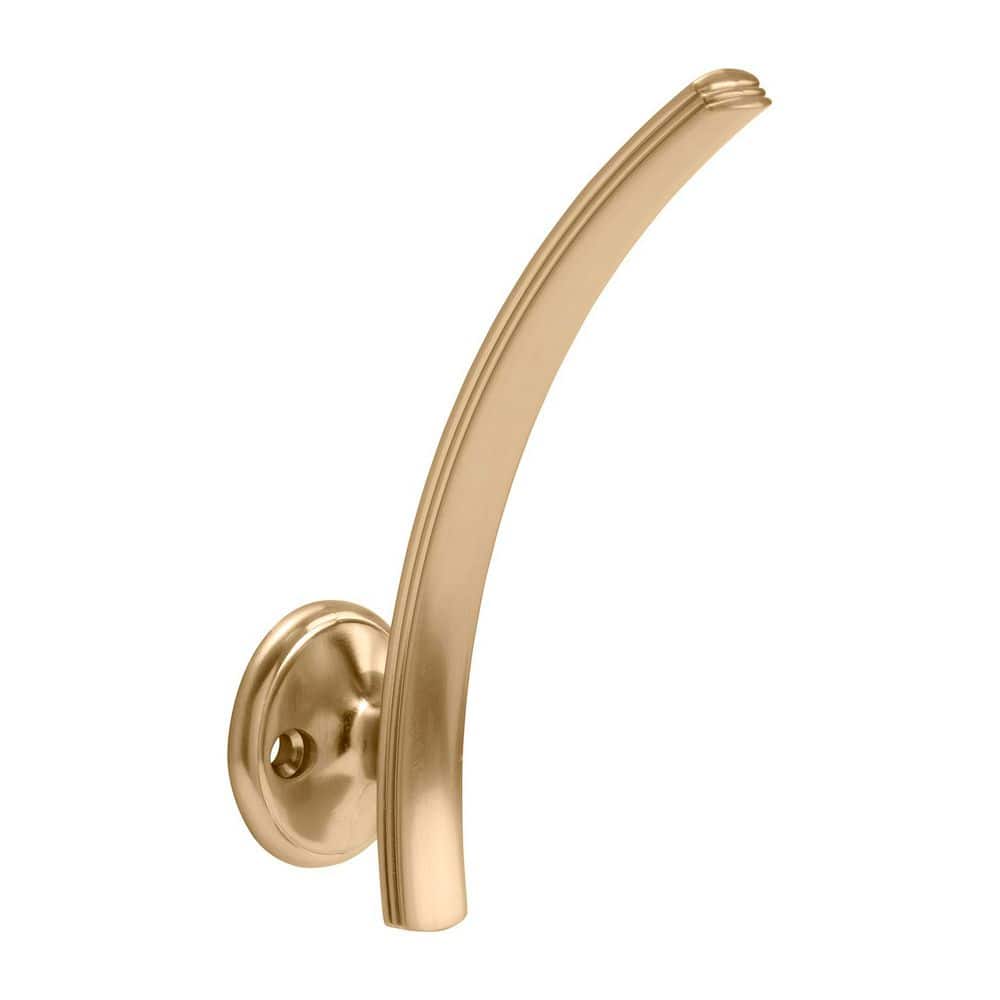 American Diner 4-1/2 in. x 1-7/16 in. Zinc 35 lbs. Capacity Champagne Bronze Decorative Wall Hook (5-Pack) price history on PriceWatchPro