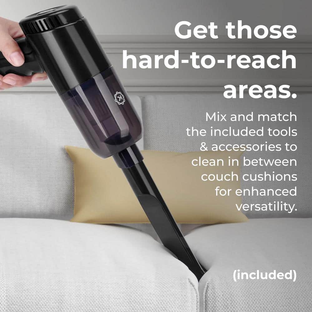 Portable Cordless Black Handheld Car Vacuum with Washable Filter