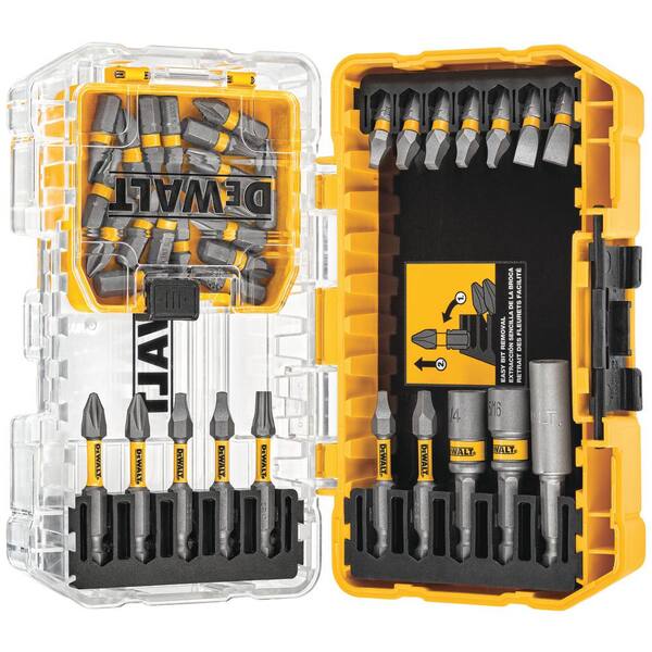 DEWALT - Steel Drill and Driver Bit Set with Right Angle Adapter and Tough System Case (35-Piece)