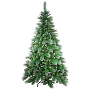 Two-Tone Spruce Pine Glitter Tip Medium Artificial Christmas Tree-6'-Unlit