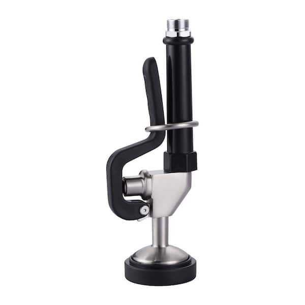 1.42 GPM Pre Rinse Sprayer Commercial Sink Sprayer Replacement for Kitchen Sink Faucet in Black and Brushed Nickel