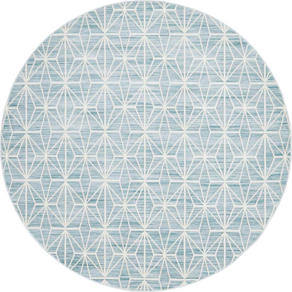 Jill Zarin Uptown Collection Fifth Avenue Blue 8' 0 x 8' 0 Round Rug ...