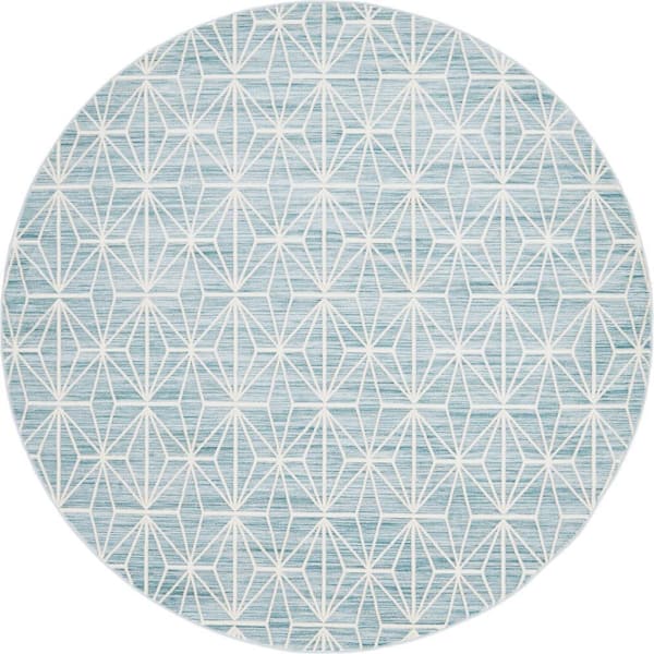 Jill Zarin Uptown Collection Fifth Avenue Blue 8' 0 x 8' 0 Round Rug