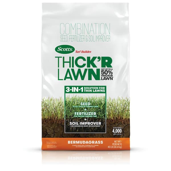 Turf Builder 40 lbs. 4,000 sq. ft. THICK'R LAWN Grass Seed, Fertilizer, and Soil Improver for Bermudagrass