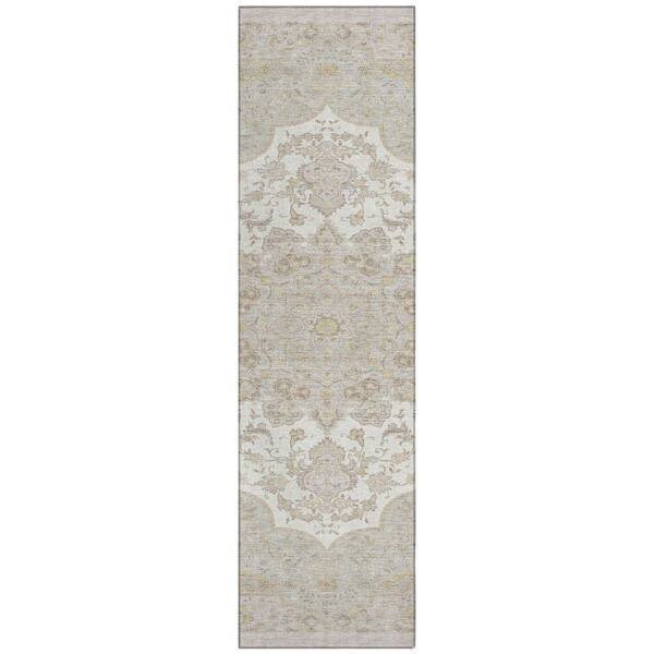 Chantille Machine Washable Indoor/Outdoor Abstract ACN2853 Ivory 2 ft. x 7 ft. Runner Rug